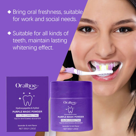 Poudre dentaire violette