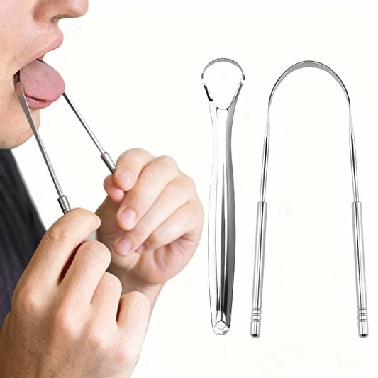 1/2/4 pièces Grattoirs à langue réutilisables en acier inoxydable