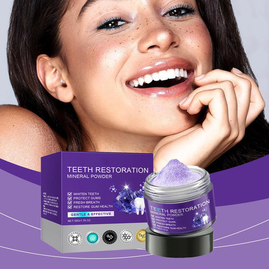 Poudre blancheur de dents violette 