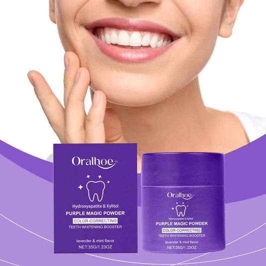 Poudre dentaire violette